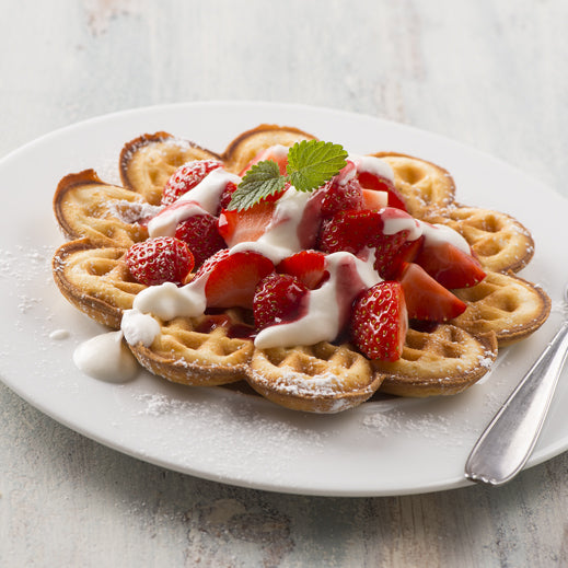 German Strawberry Yoghurt Waffles