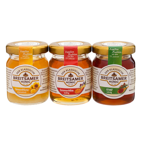 Breitsamer Honey Set with 3 Flavors - Imported from Germany - 2.36oz each
