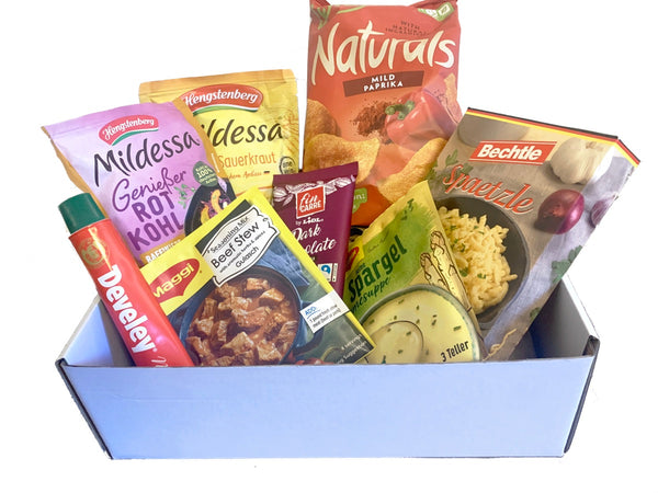 german food package gift box with imported German cooking products