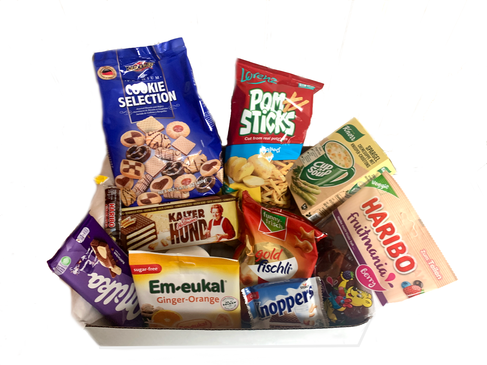 german snack box filled with german products