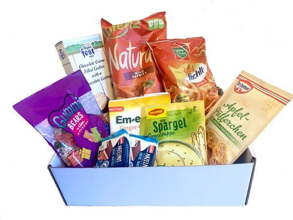 german snack box filled with made in germany items