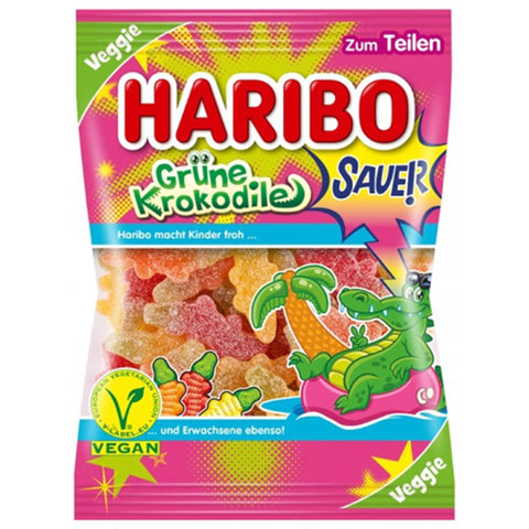 Haribo Green Crocodiles Sour- No Artificial Flavors & Colors